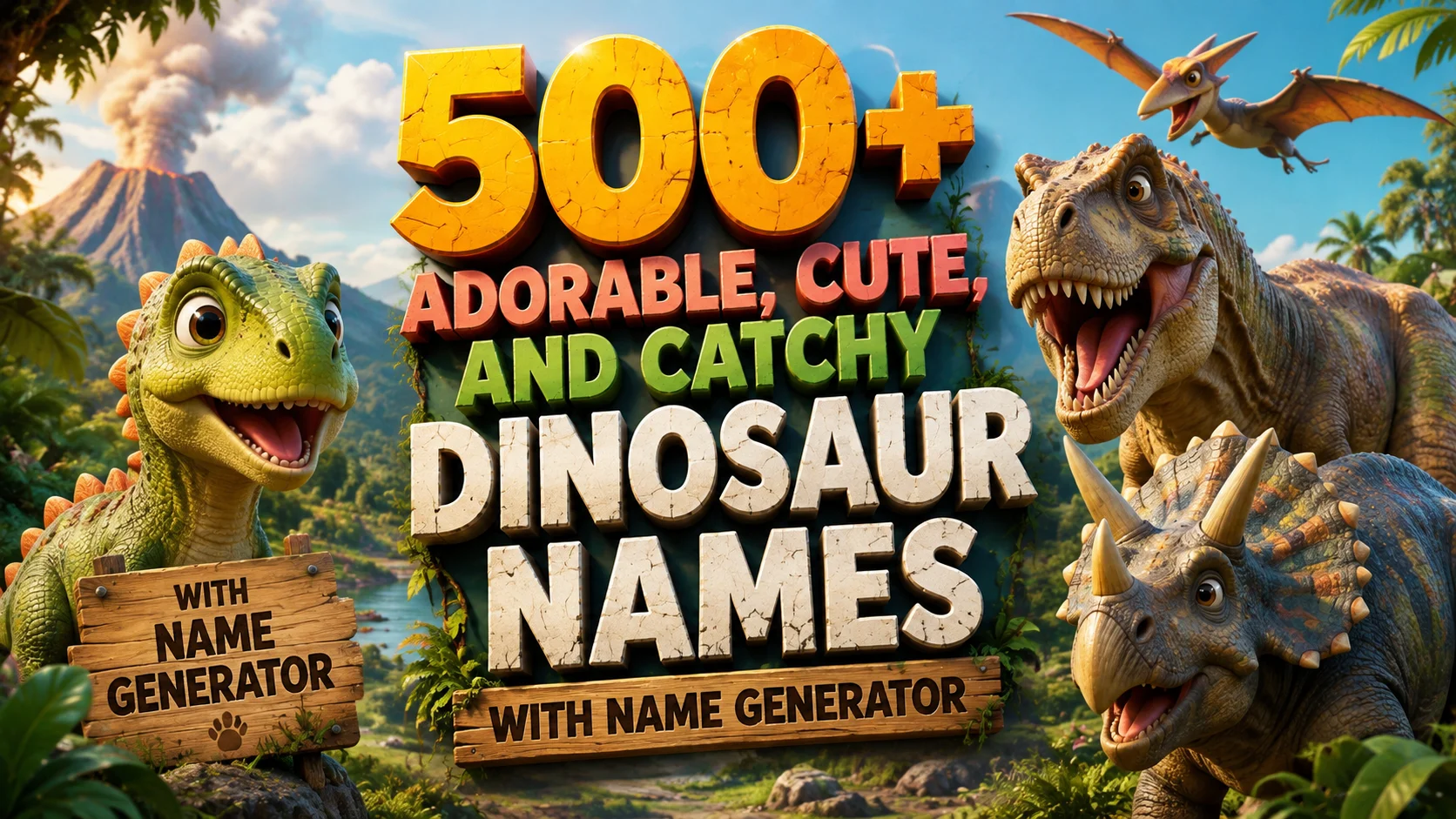 Adorable, Cute, and Catchy Dinosaur Names With Name Generator