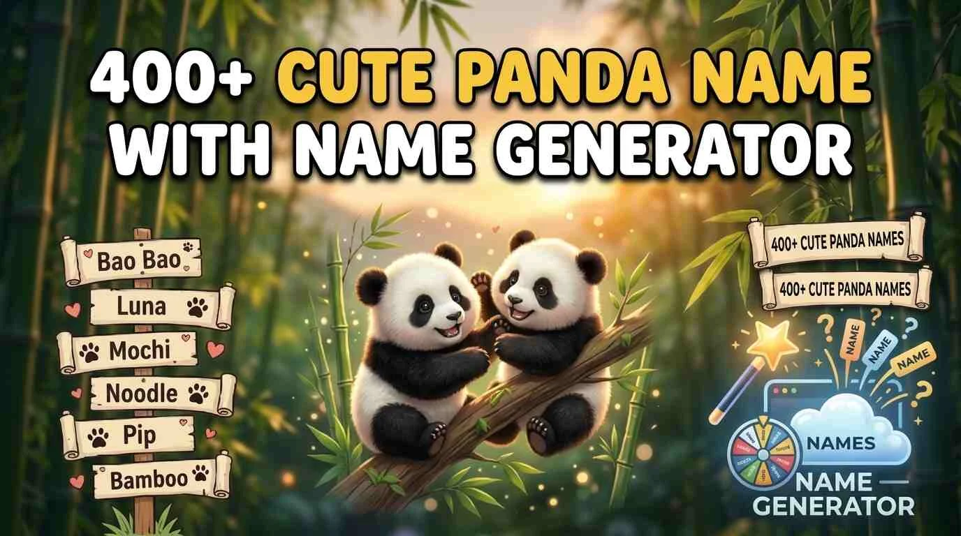 cute panda name with names generator