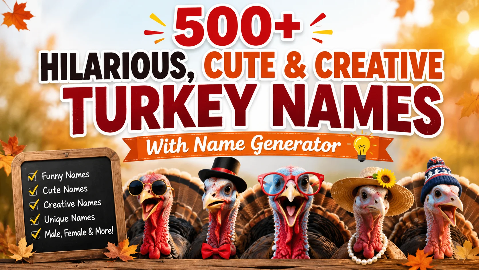 Hilarious, Cute & Creative Turkey Names With Name Generator