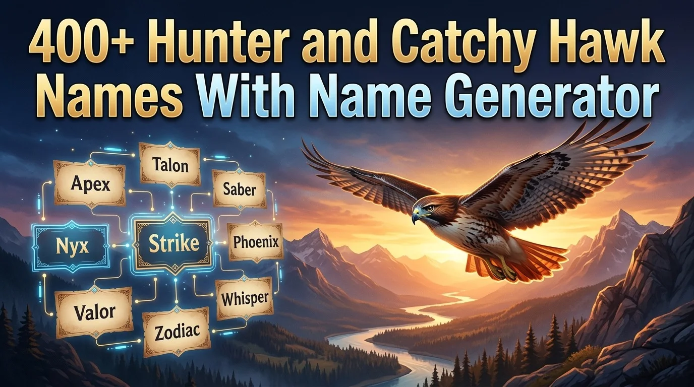 Hunter and Catchy Hawk Names With Name Generator