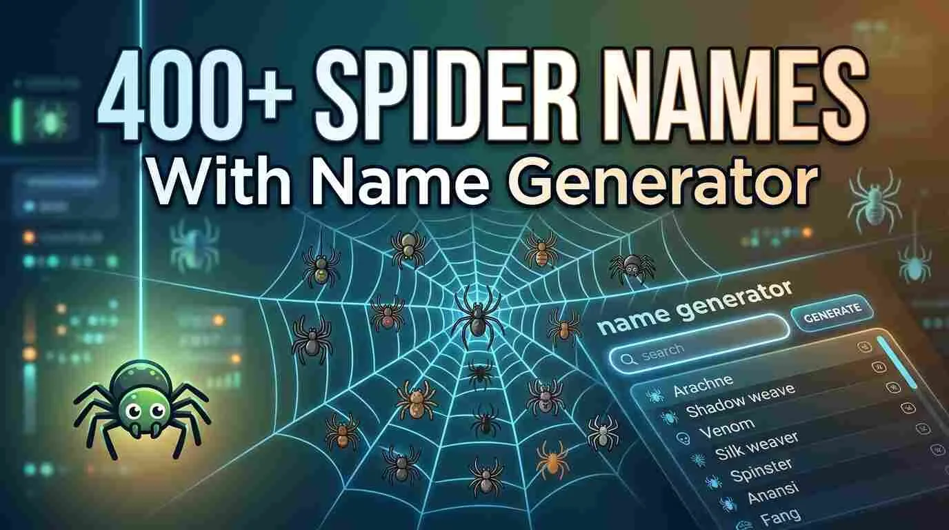 Cute and Catchy Spider Names With Name Generator