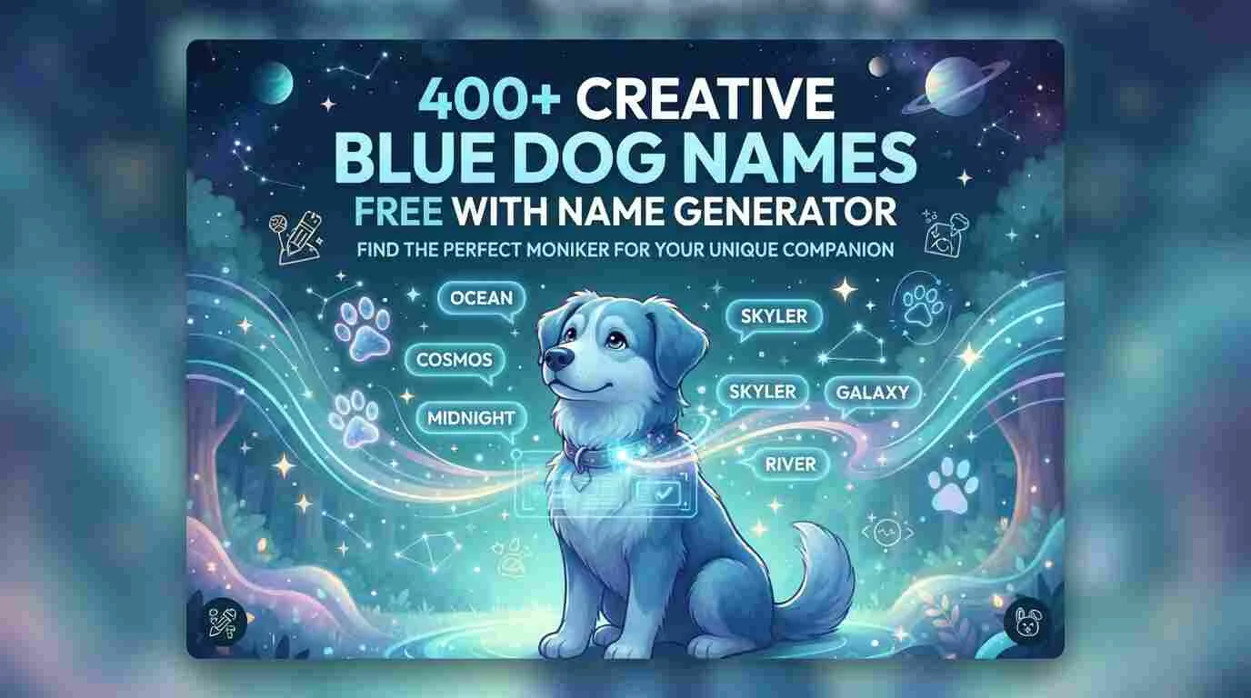 400+ Creative Blue Dog Names Free With Name Generator