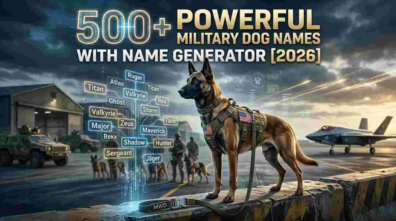 Powerful Military Dog Names With Name Generator [2026]