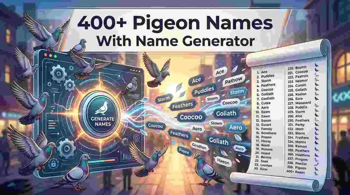  400+ Pigeon Names With Name Generator