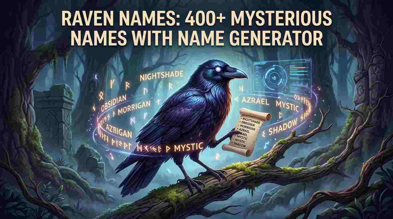 Raven Names: 400+ Mysterious Names With Name Generator