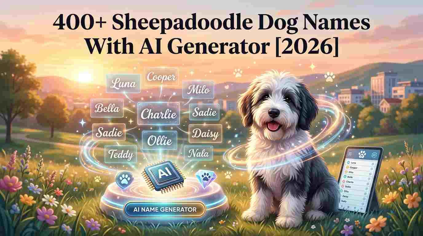 Sheepadoodle Dog Names With AI Generator [2026]