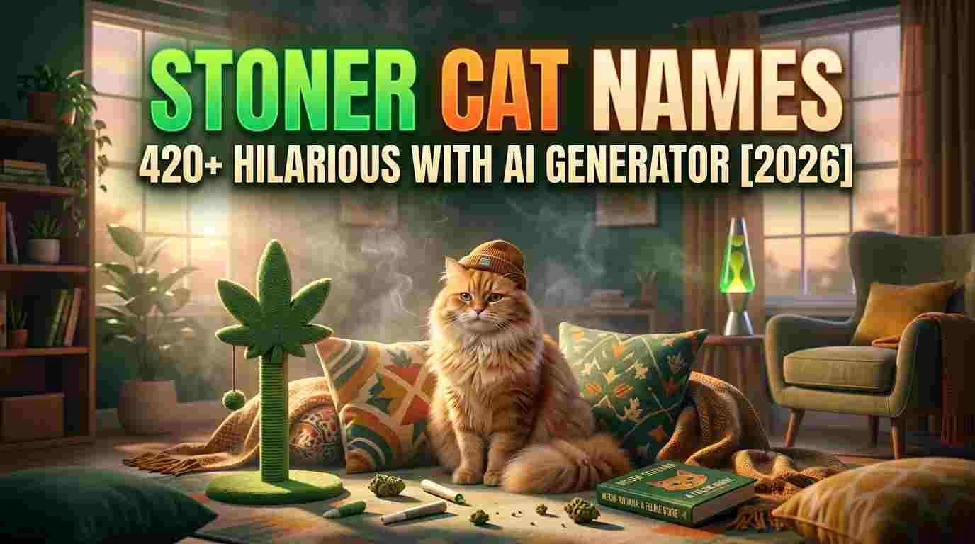 Stoner Cat Names: Hilarious With AI Generator[2026]