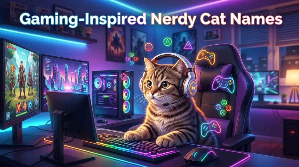Gaming-Inspired Nerdy Cat Names